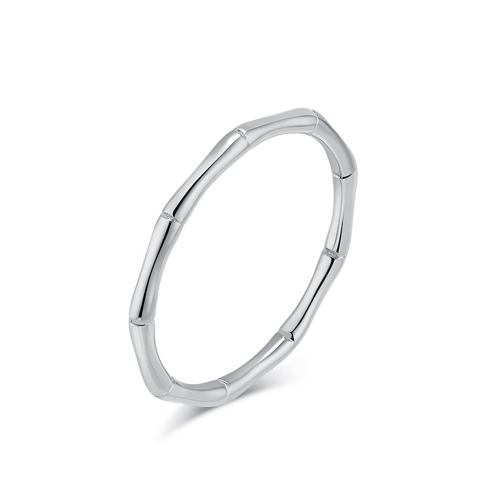 Ins simple natural bamboo titanium steel female ring ring fashion high end elegant temperament commuting wear jewelry_ipsvogv.com