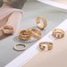 New Bohemian Style With Diamond And Hollowed Out Super Immortal Light Luxury 7-piece Ring Set_ipsvogv.com