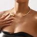 N11947 Design Minimally Fashionable Waterdrop shaped Open Collar French Cold Style Metal Necklace_ipsvogv.com