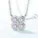 new Four Petal Flower Moissanite Necklace S925 Silver Inlaid With Brilliant Moissanite Clavicle Chain Personality Simple_ipsvogv.com