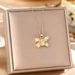 Korean Fashion Titanium Steel Necklace, Female Internet Celebrity, Same Style Micro Inlaid Zircon Bow Pendant, High-end_ipsvogv.com