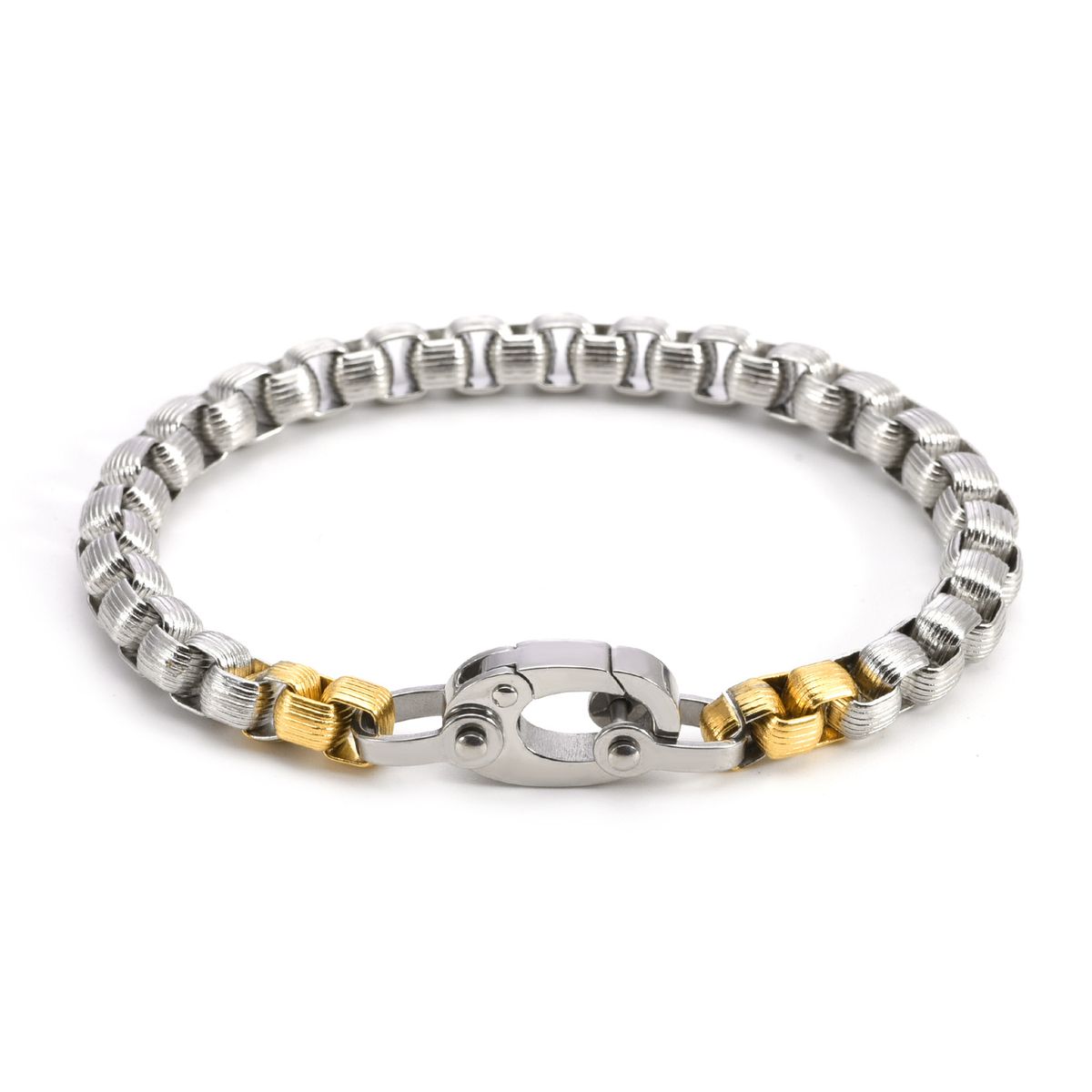 Men's Jewelry Hip Hop Jewelry Stainless Steel Bold Round Pearl Bracelet Personality Trend Color Matching Square Pearl Necklace_ipsvogv.com