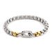 Men's Jewelry Hip Hop Jewelry Stainless Steel Bold Round Pearl Bracelet Personality Trend Color Matching Square Pearl Necklace_ipsvogv.com