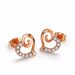 Unisex popular jewelry Korean style heart earrings micro inlaid rose gold plated earrings_ipsvogv.com