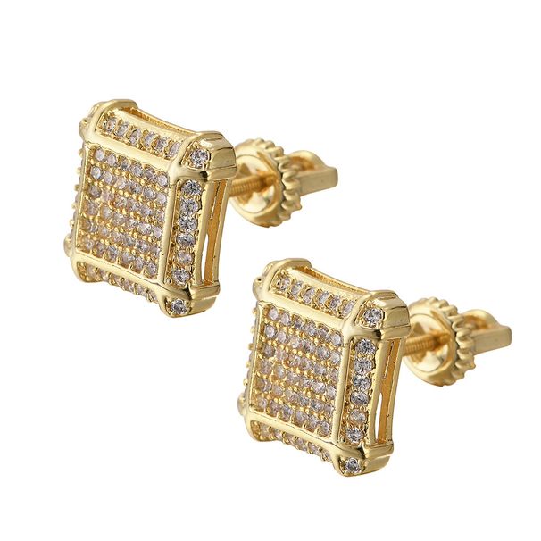 Women's Jewelry Hip Hop Earrings Square Double Layer Full Zirconium Earrings Personalized Trendy Design Earrings For Men And Women Couples_ipsvogv.com