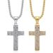 Nightclub Hip-Hop Personality Full Diamond New Cross Titanium Steel Gold-Plated Necklace Pendant For Men And Women_ipsvogv.com