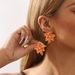 E12515 Exquisite Colored Enamel Flower for Summer Fresh and Sweet Ins Wind Drip Oil Earrings_ipsvogv.com