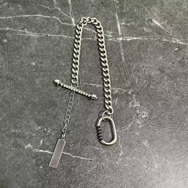 Hip Hop Cuban Titanium Steel Men's Necklace Versatile And Unique, Colorless Splicing Collar Chain Instagram Style_ipsvogv.com