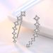 Personality fashion silver ear accessories four claws seven star zircon accessories French ear clip earrings_ipsvogv.com