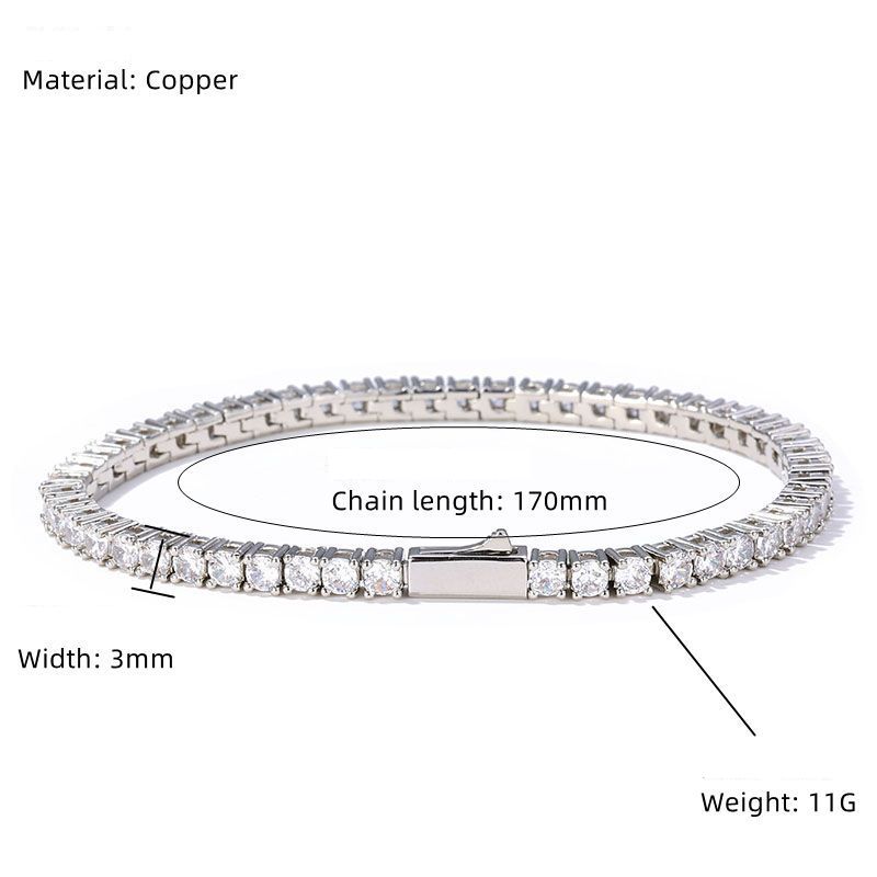 Women's Jewelry Niche High End Tennis Chain Full Of Diamonds Fashion Trend Hip Hop Style Jewelry_ipsvogv.com