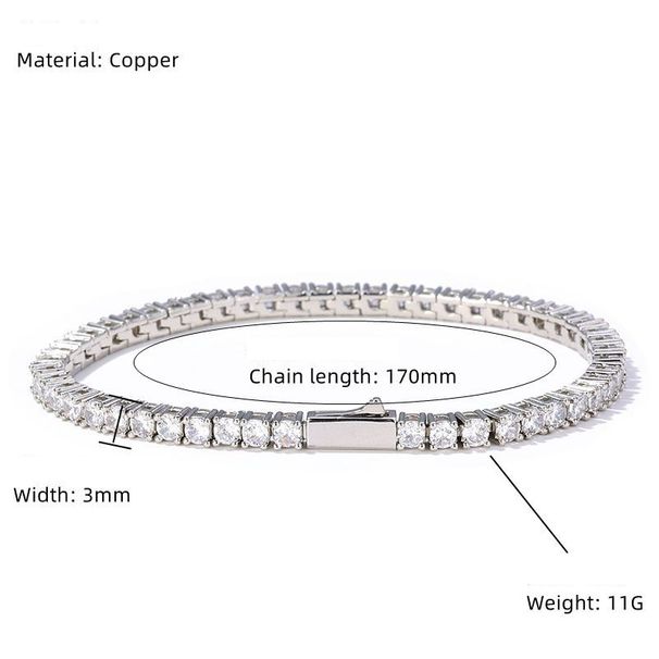 Women's Jewelry Niche High End Tennis Chain Full Of Diamonds Fashion Trend Hip Hop Style Jewelry_ipsvogv.com
