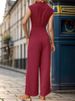 Women's Clothing sleeveless solid color swing collar jumpsuit_ipsvogv.com