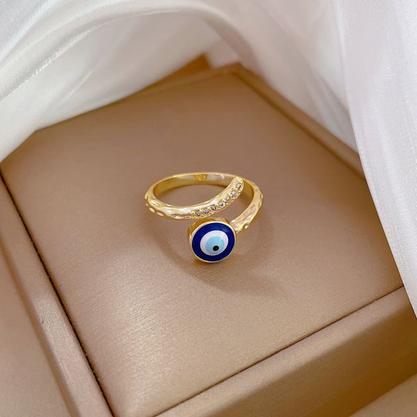 【 Real Gold 】 Eyes Zircon with Adjustable Opening, Simple Hand Decoration Ring, Couple Pair Ring_ipsvogv.com