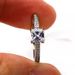 Princess Square Four Claw Moissanite Ring Square 1 Carat Diamond Ring Simple Proposal Wedding Female Ring_ipsvogv.com
