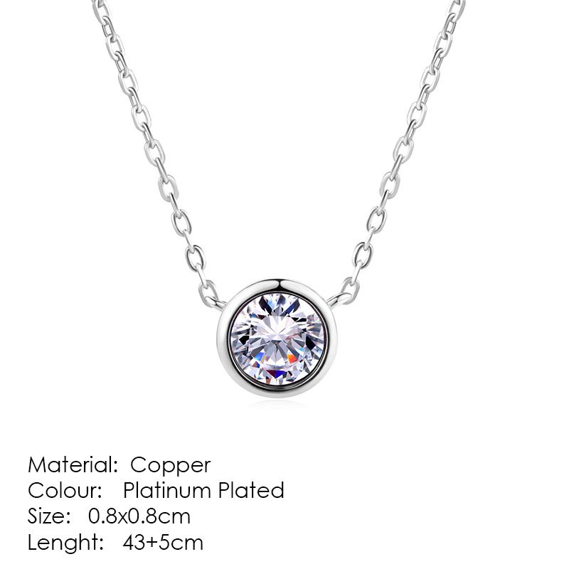 Unisex hot selling jewelry, simple round small pendant necklace, popular zircon rose gold plated jewelry_ipsvogv.com