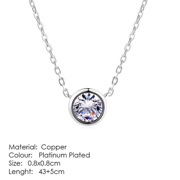 Unisex hot selling jewelry, simple round small pendant necklace, popular zircon rose gold plated jewelry_ipsvogv.com