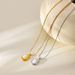 White Cat's Eye Stainless Steel Necklace - Gold Plated Snake Bone Chain For Women_ipsvogv.com