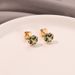 Four Leaf Flower Exquisite Small Earrings Female Green Flower Earrings Small Fragrant Design Temperament Earrings Trend_ipsvogv.com