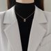 【 】 Rabbit Ears, Agile, Light Luxury, Gorgeous, Full Diamond Necklace, Women's Versatile Clavicle , Titanium Steel_ipsvogv.com