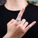 Five Pointed Star Three Dimensional Ring New Upgraded White Copper Hip Hop Trendy Brand Ring Accessories_ipsvogv.com
