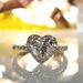 Silver Female Simulation Micro Set Heart Shaped One Carat Mosan Diamond Ring_ipsvogv.com