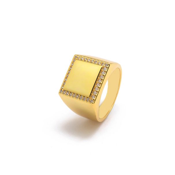 Light Luxury Fashion Hand Decoration Geometric Square Smooth For Men With Gold Plated Micro Set Zircon Stone_ipsvogv.com