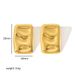 Titanium Steel Rectangular Pleated Wrinkled With Exaggerated Concave Convex Surface And Golden Luster For Women's_ipsvogv.com