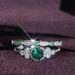 Zircon women's ring copper plated with green and blue combination ring weighing Jin r5721_ipsvogv.com