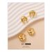 French retro simple earrings high end temperament female earrings copper plated real gold earrings silver needle earrings_ipsvogv.com