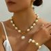 Pearl Fritillaria Ear, Necklace and Bracelet Set, Women's Light Luxury, High Grade, collarbone chain, Versatile_ipsvogv.com