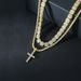 Ins Hip Hop Personalized Cross Heavy Industry Zirconia Street Trendy Cool Versatile Ice Sugar Chain Set_ipsvogv.com