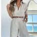 women's clothing 2024 new solid color fashionable casual long-sleeved shirts, belts and shorts women's suits_ipsvogv.com