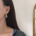 French Chain Gold Exaggerated Earrings Made Of Titanium Steel For Women, Gold-plated And Colorfast_ipsvogv.com