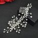 Bridal Headdress Double Hair Comb Rhinestone Pearl Decoration Hair Accessories Side Decoration Insert Comb_ipsvogv.com