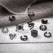 Hot Selling Combination Electrophoresis Black Snake Shaped Spider Butterfly Opening 11 Piece Set Ring_ipsvogv.com