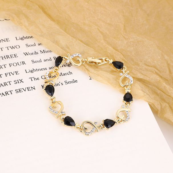 Heart shaped crystal bracelet women's Zircon diamond bracelet with diamonds_ipsvogv.com