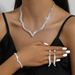 Bridal Jewelry Exquisite Fashion OL Claw Chain Rhinestone Fox Tail Necklace Earring Set 472_ipsvogv.com