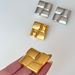 Real Gold Electroplated Titanium Steel Polished Square Plaid Bread OOTD Earrings_ipsvogv.com