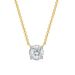 Unisex zircon two color electroplating four claw round necklace for women all match accessories_ipsvogv.com