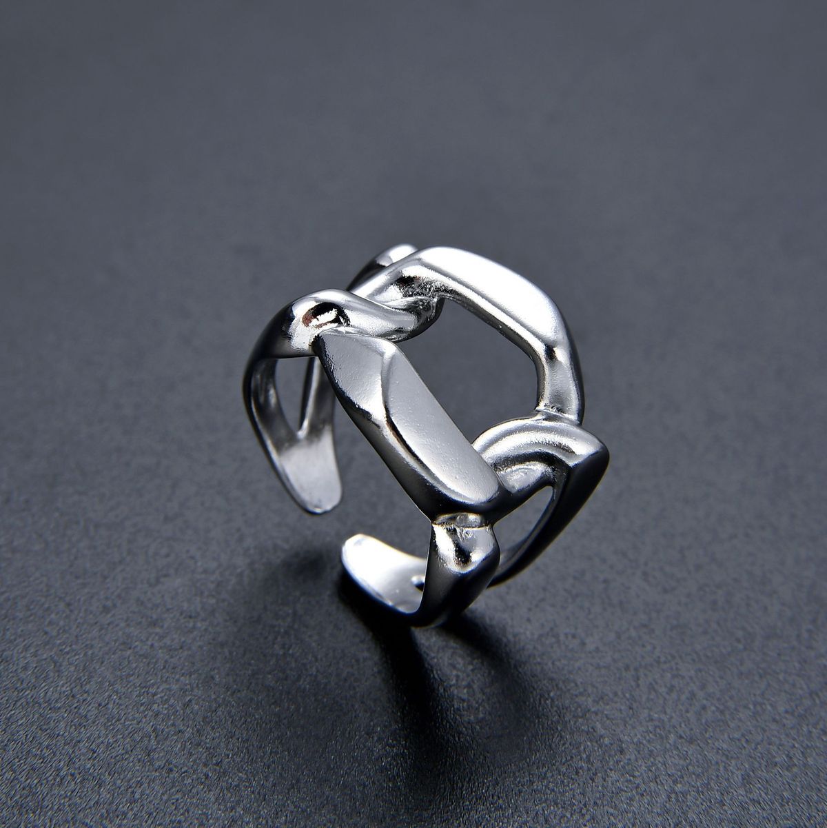Unisex Jewelry Fashion Color Preserving Personality Simple Style Temperament Chain Ring Opening Adjustable Men And Women's Ring Hand Jewelry INS Style_ipsvogv.com