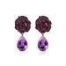 Silver Rose Flower Earrings Temperament Light Luxury Vibrato Earrings Natural Amethyst Rose Tears Earrings New_ipsvogv.com