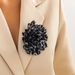 Personalised Fashion Black Leopard Print Duckbill Clip Pin Exaggerated Fabric Flower Brooch Winter New_ipsvogv.com