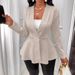 Women's Clothing new casual texture single button green fruit collar long sleeved top jacket_ipsvogv.com