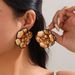 Exaggerated 3D Flower Earrings Design Sense Black Edge High-end Fashion Niche Necklace Jewelry For Women_ipsvogv.com