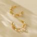 Copper plated K real gold C shaped atmospheric personality earrings environmentally friendly color hand wound pearl design niche temperament earrings_ipsvogv.com
