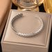 INS Fashion New Gold Plated Stainless Women's Jewelry Wheat Ear Shape Titanium Steel Open Bracelet_ipsvogv.com