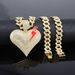Unisex Hot Selling Alloy Full Diamond Heart Moving Pendant Men's Cool Hip Hop Heart Shaped Necklace Jewelry_ipsvogv.com
