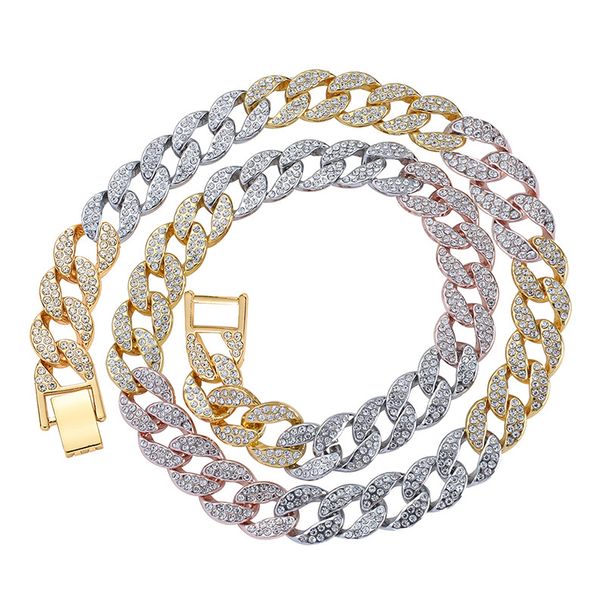 Men's Jewelry Personalized Color Matching Punk Style Necklace Hip Hop Color Matching Cuban Chain Men And Women Necklace Hip Hop Jewelry_ipsvogv.com