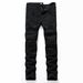 Men's Clothing Men's Black Ripped Jeans Trendy Fashion Casual Multi Tattered High Street Casual Trousers_ipsvogv.com