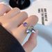New Sweet, Simple, Exquisite Girl's Heart Purple Butterfly Open Female Ins Niche Design High End Ring_ipsvogv.com